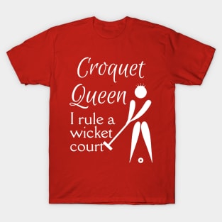 Lispe Croquet Queen I rule a wicket court T-Shirt